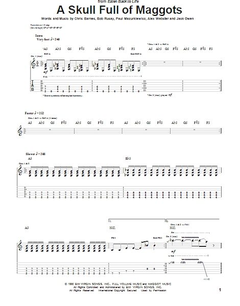 open zoom image for A Skull Full Of Maggots - Guitar TAB, New, Main