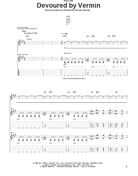 open zoom image for Devoured By Vermin - Guitar TAB, New, Main
