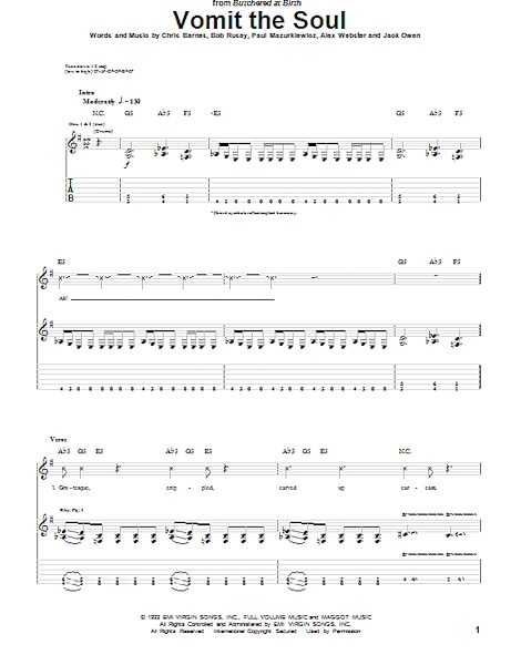 open zoom image for Vomit The Soul - Guitar TAB, New, Main