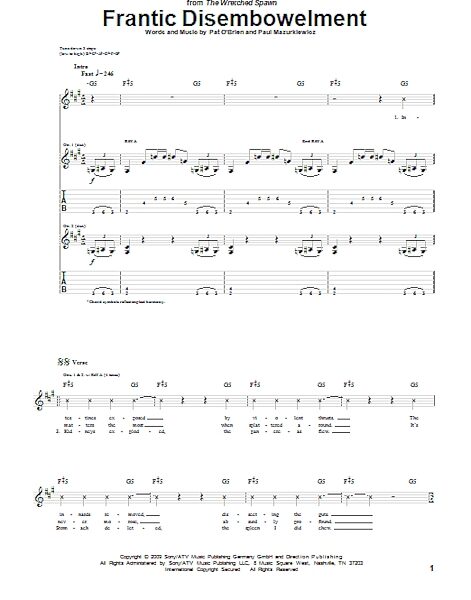 open zoom image for Frantic Disembowelment - Guitar TAB, New, Main