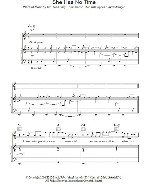 open zoom image for She Has No Time - Piano/Vocal/Guitar, New, Main