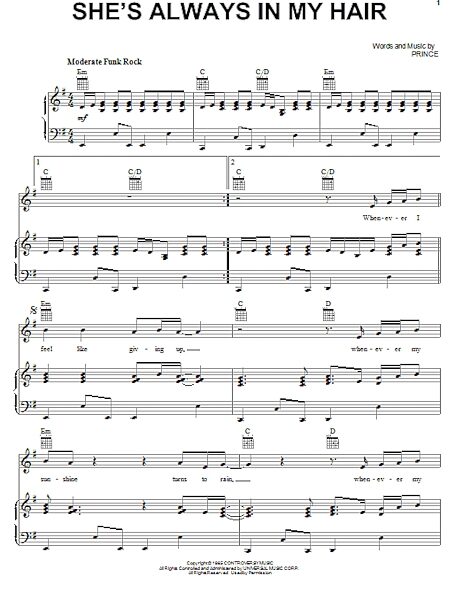 open zoom image for She's Always In My Hair - Piano/Vocal/Guitar, New, Main