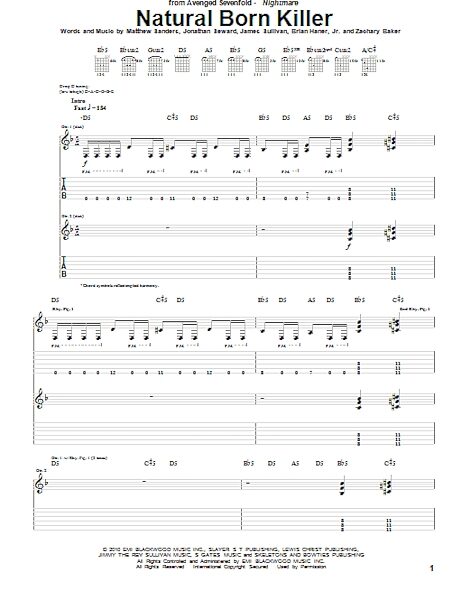 open zoom image for Natural Born Killer - Guitar TAB, New, Main