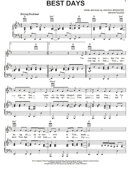 open zoom image for Best Days - Piano/Vocal/Guitar, New, Main