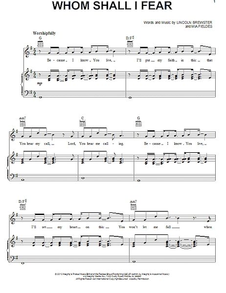 open zoom image for Whom Shall I Fear - Piano/Vocal/Guitar, New, Main