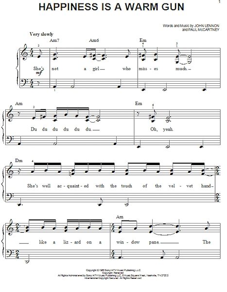 open zoom image for Happiness Is A Warm Gun - Easy Piano, New, Main