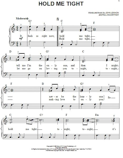 open zoom image for Hold Me Tight - Easy Piano, New, Main