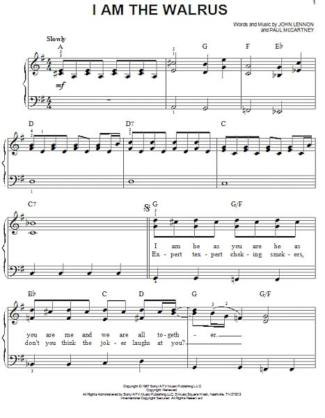 open zoom image for I Am The Walrus - Easy Piano, New, Main