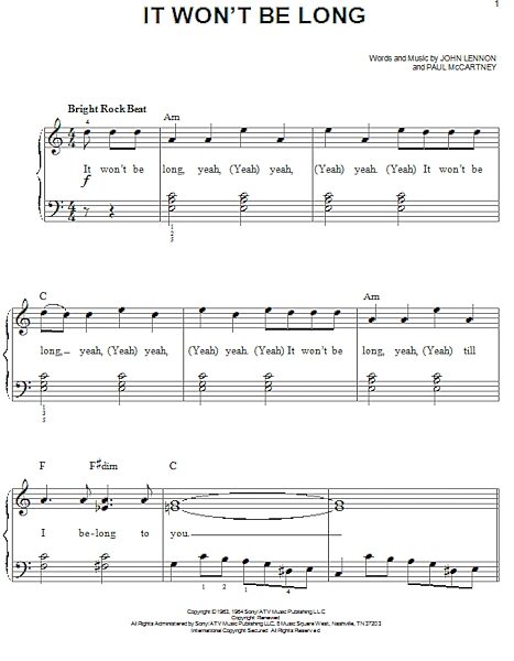open zoom image for It Won't Be Long - Easy Piano, New, Main