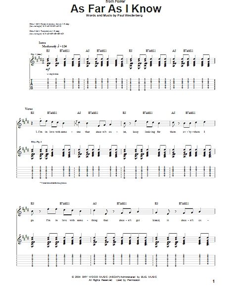open zoom image for As Far As I Know - Guitar TAB, New, Main