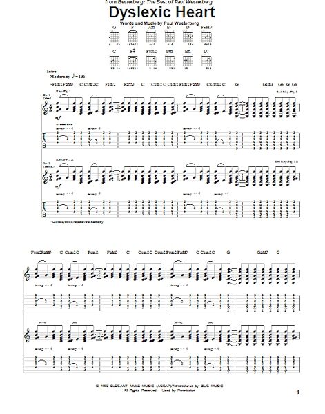 open zoom image for Dyslexic Heart - Guitar TAB, New, Main