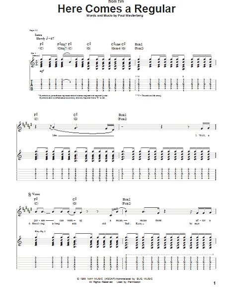 open zoom image for Here Comes A Regular - Guitar TAB, New, Main