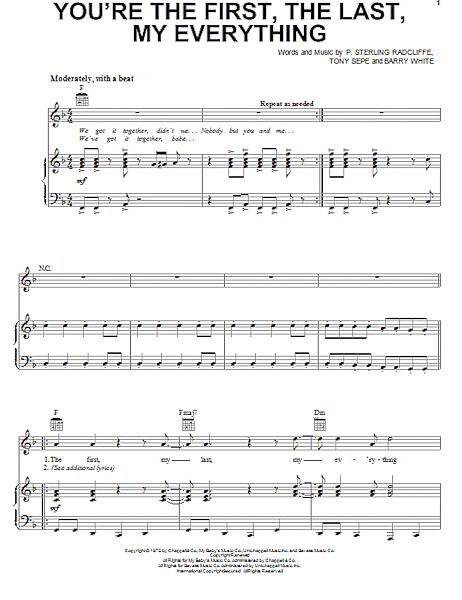 open zoom image for You're The First, The Last, My Everything - Piano/Vocal/Guitar, New, Main