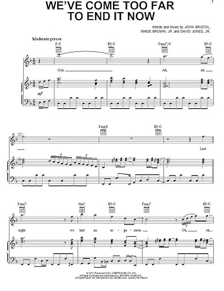 open zoom image for We've Come Too Far To End It Now - Piano/Vocal/Guitar, New, Main