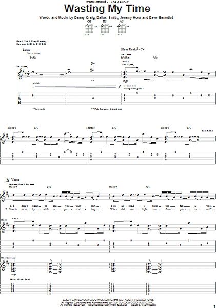open zoom image for Wasting My Time - Guitar TAB, New, Main