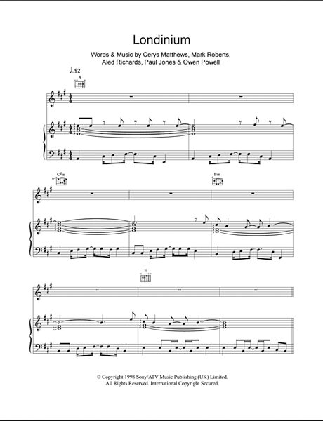 open zoom image for Londinium - Piano/Vocal/Guitar, New, Main