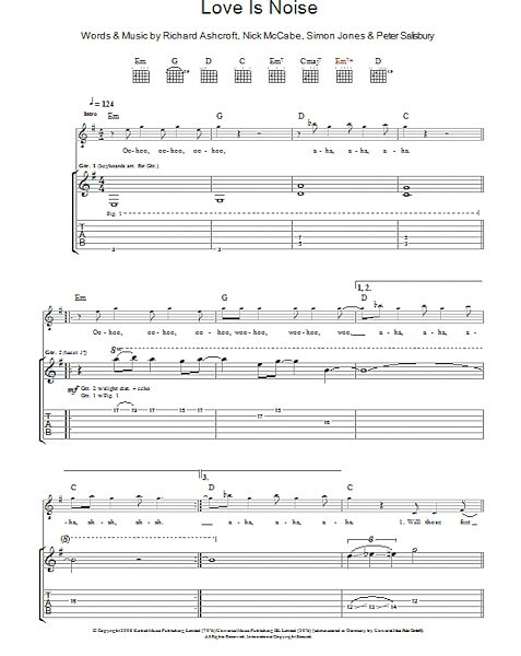 open zoom image for Love Is Noise - Guitar TAB, New, Main