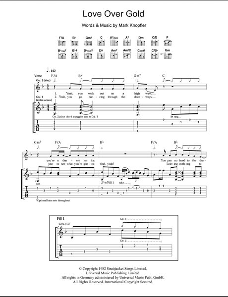 open zoom image for Love Over Gold - Guitar TAB, New, Main