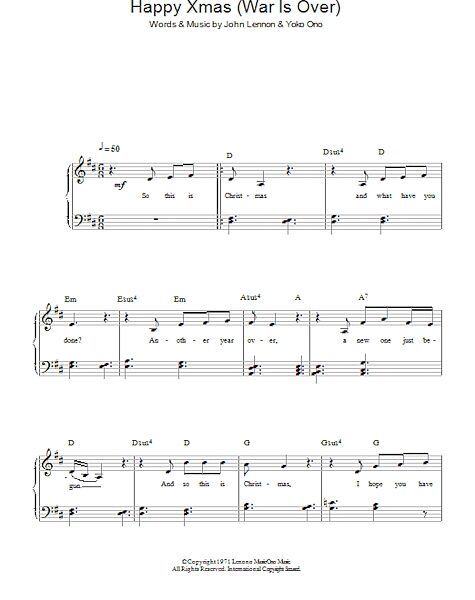 open zoom image for Happy Xmas (War Is Over) - Easy Piano, New, Main