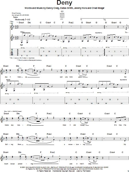 open zoom image for Deny - Guitar TAB, New, Main