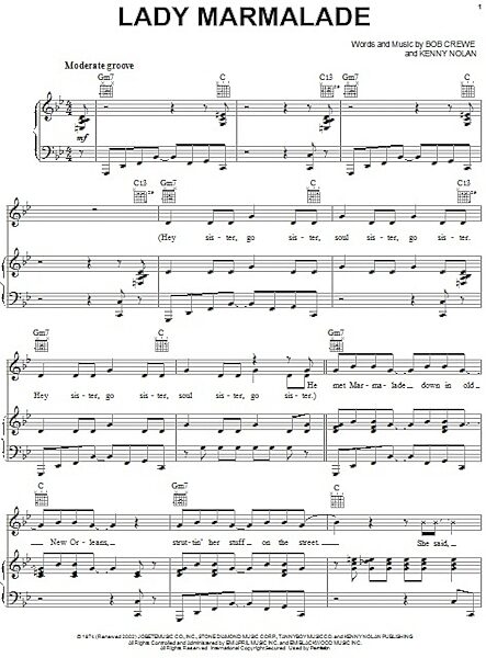 open zoom image for Lady Marmalade - Piano/Vocal/Guitar, New, Main