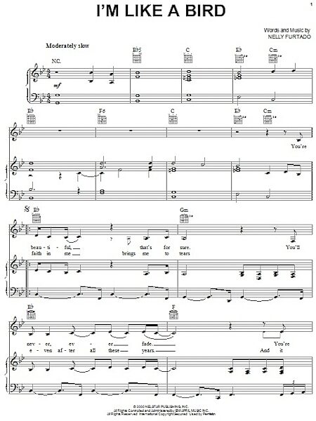 open zoom image for I'm Like A Bird - Piano/Vocal/Guitar, New, Main