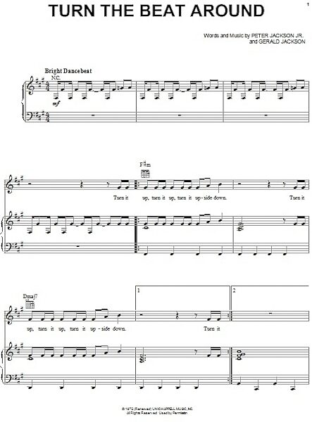 open zoom image for Turn The Beat Around - Piano/Vocal/Guitar, New, Main