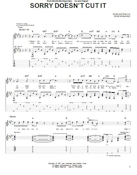open zoom image for Sorry Doesn't Cut It - Guitar TAB, New, Main