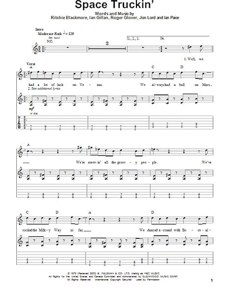 open zoom image for Space Truckin' - Guitar Tab Play-Along, New, Main