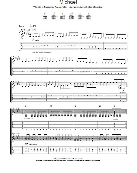 open zoom image for Michael - Guitar TAB, New, Main