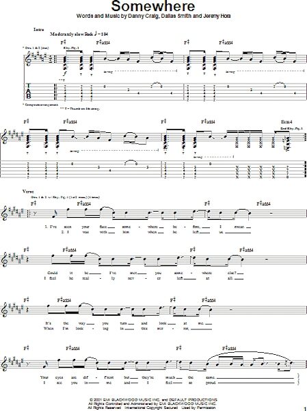 open zoom image for Somewhere - Guitar TAB, New, Main