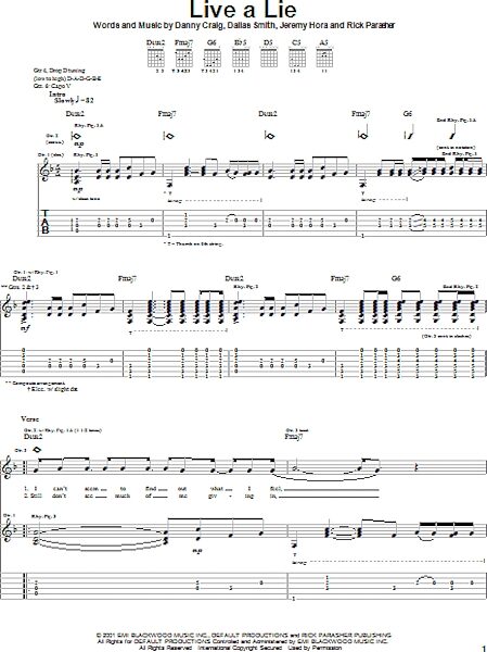 open zoom image for Live A Lie - Guitar TAB, New, Main