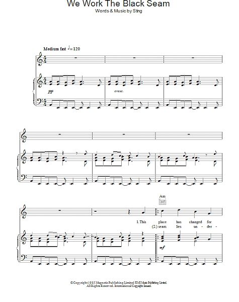open zoom image for We Work The Black Seam - Piano/Vocal/Guitar, New, Main