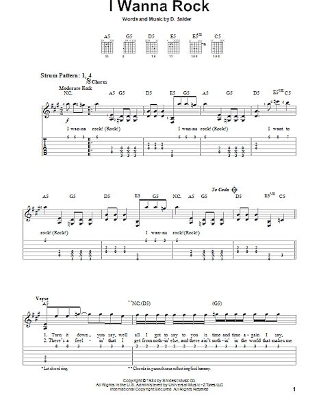 open zoom image for I Wanna Rock - Easy Guitar with TAB, New, Main