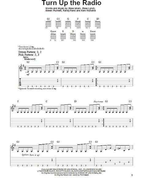 open zoom image for Turn Up The Radio - Easy Guitar with TAB, New, Main