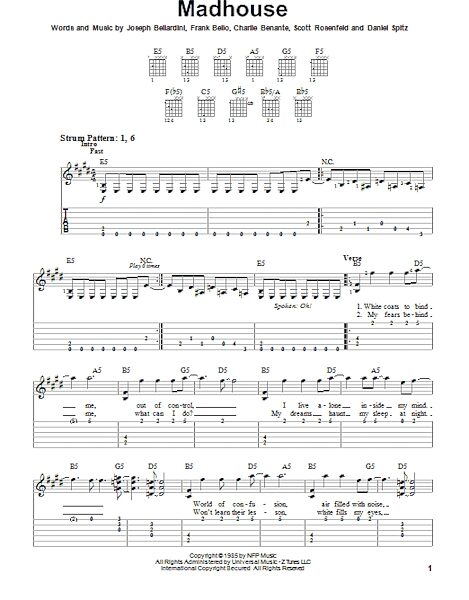 open zoom image for Madhouse - Easy Guitar with TAB, New, Main