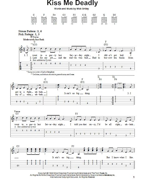 open zoom image for Kiss Me Deadly - Easy Guitar with TAB, New, Main