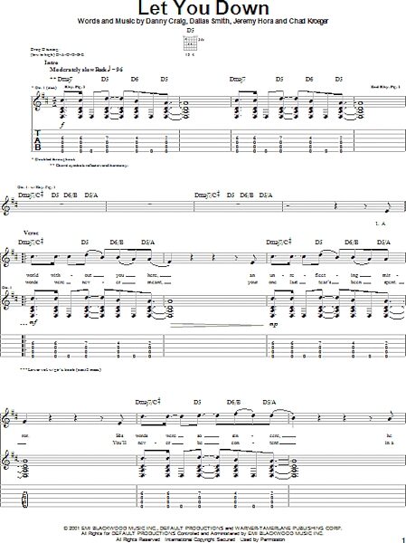 open zoom image for Let You Down - Guitar TAB, New, Main