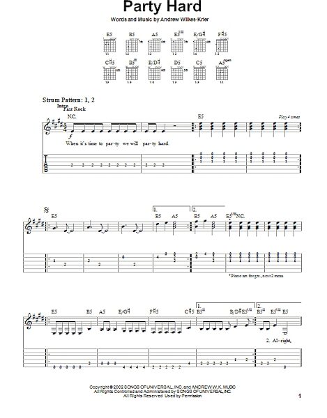 open zoom image for Party Hard - Easy Guitar with TAB, New, Main