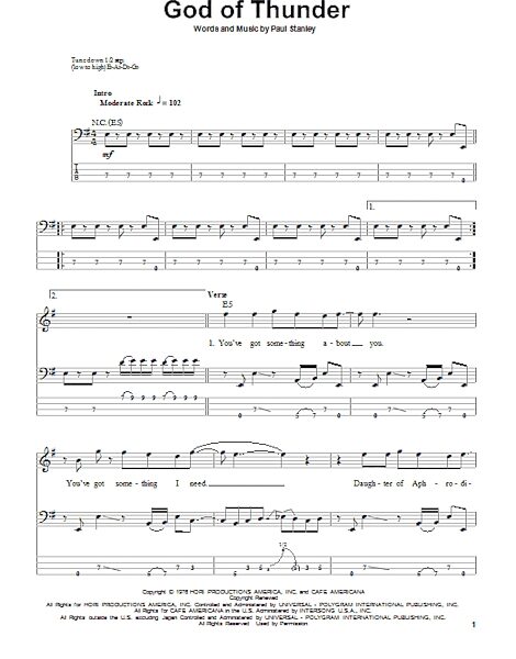 open zoom image for God Of Thunder - Bass Tab, New, Main