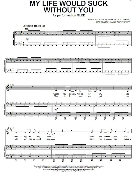 open zoom image for My Life Would Suck Without You - Piano Vocal, New, Main