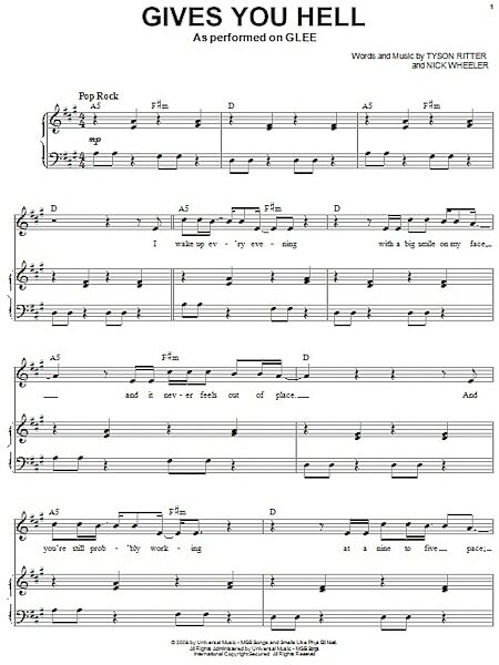 open zoom image for Gives You Hell - Piano Vocal, New, Main