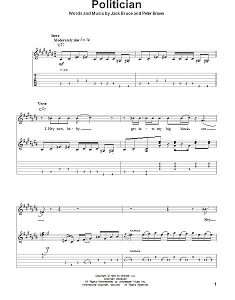open zoom image for Politician - Guitar Tab Play-Along, New, Main