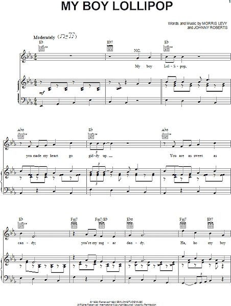 open zoom image for My Boy Lollipop - Piano/Vocal/Guitar, New, Main
