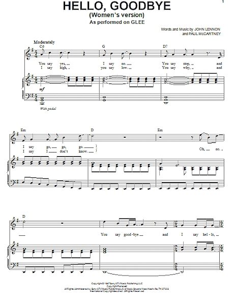 open zoom image for Hello, Goodbye - Piano Vocal, New, Main