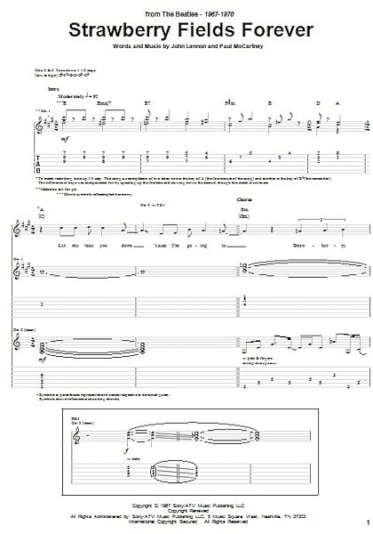 open zoom image for Strawberry Fields Forever - Guitar TAB, New, Main