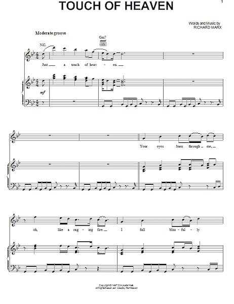 open zoom image for Touch Of Heaven - Piano/Vocal/Guitar, New, Main