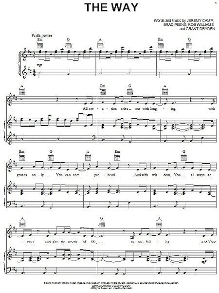 open zoom image for The Way - Piano/Vocal/Guitar, New, Main
