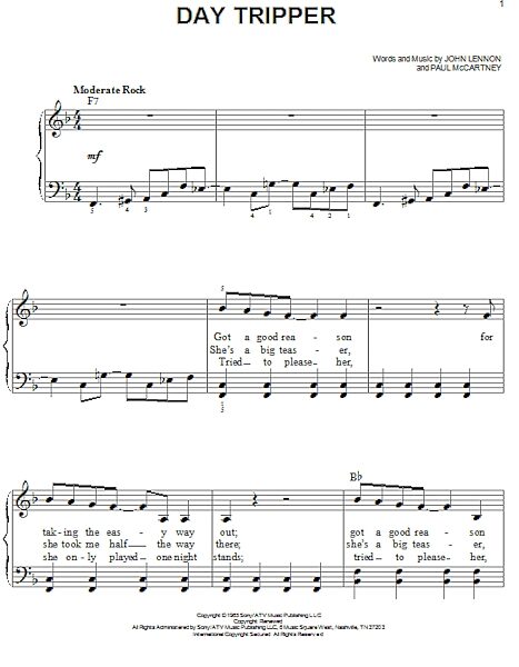 open zoom image for Day Tripper - Easy Piano, New, Main