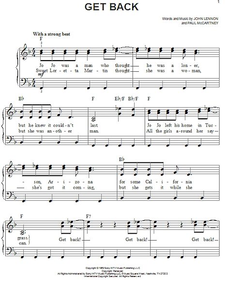 open zoom image for Get Back - Easy Piano, New, Main